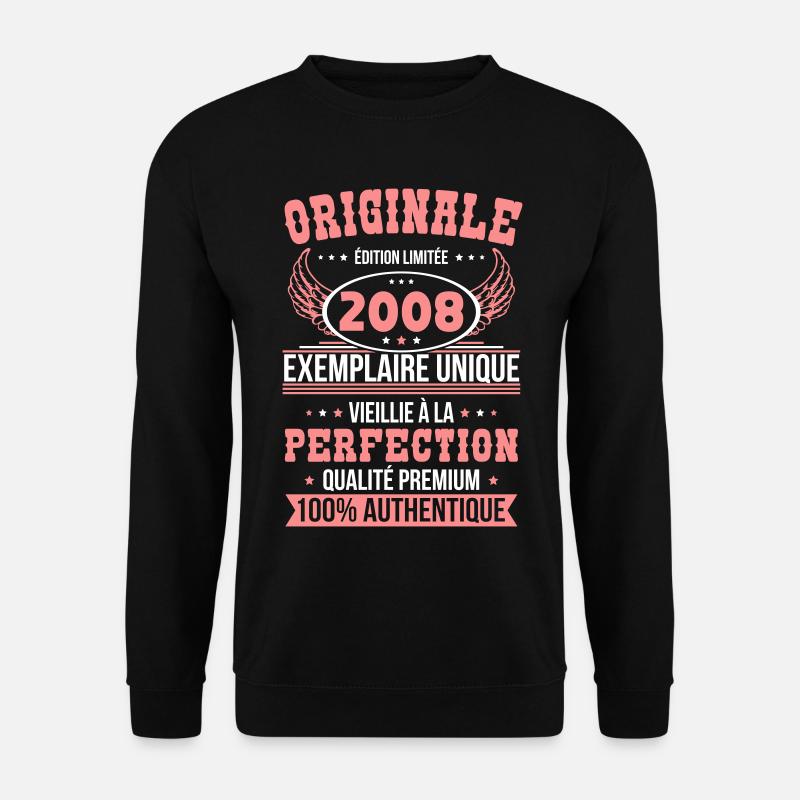 2008 – Einzigartiges Exemplar – Premiumqualität - Unisex Pullover - Schwarz