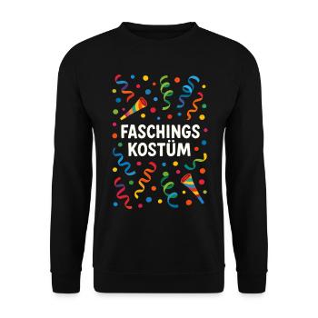 Faschingskostüm Fasching Kostüm Konfetti bunt  - Unisex Pullover - Schwarz - Vorne - Alina (178cm) & Michal (187cm)