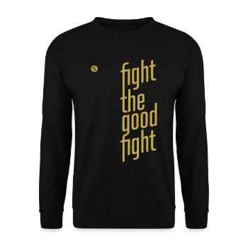 ThinkBick_Fight_the_good_fight_2026_2 - Unisex Pullover - Schwarz - Vorne - Alina (178cm) & Michal (187cm)