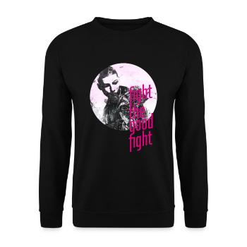 ThinkBick_Fight_the_good_fight_2026_5 - Unisex Pullover - Schwarz - Vorne - Alina (178cm) & Michal (187cm)