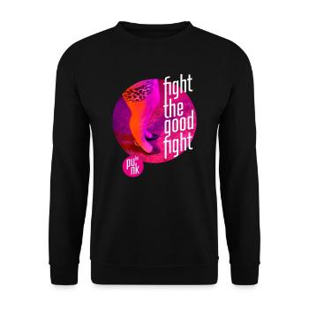 ThinkBick_Fight_the_good_fight_2026_4 - Unisex Pullover - Schwarz - Vorne - Alina (178cm) & Michal (187cm)