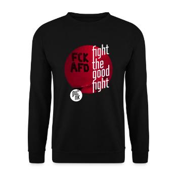 ThinkBick_Fight_the_good_fight_2026_3 - Unisex Pullover - Schwarz - Vorne - Alina (178cm) & Michal (187cm)