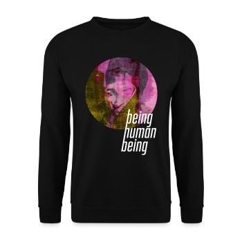 ThinkBick_being_human_being_2026_4 - Unisex Pullover - Schwarz - Vorne - Alina (178cm) & Michal (187cm)