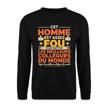 Departure Co-worker New Job Retirement - Unisex Sweatshirt - black - Front - Alina (178cm) & Michal (187cm)