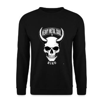 BIRD Original - Horned Rebel Skull - Unisex Sweatshirt - black - Front - Alina (178cm) & Michal (187cm)