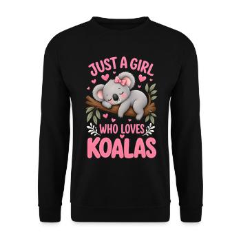Juste une fille qui aime les koalas - Sweat-shirt Unisexe - noir - Devant - Alina (178cm) & Michal (187cm)