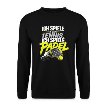 Ich spiele Padel statt Tennis - Unisex Pullover - Schwarz - Vorne - Alina (178cm) & Michal (187cm)