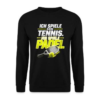 Ich spiele kein Tennis, ich spiele Padel - Unisex Pullover - Schwarz - Vorne - Alina (178cm) & Michal (187cm)