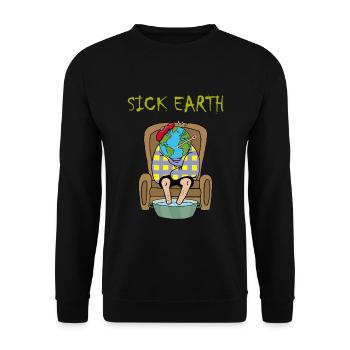 Planet Erde ist krank - Unisex Pullover - Schwarz - Vorne - Alina (178cm) & Michal (187cm)