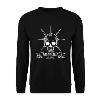 Empathie ist meine Superkraft - Unisex Pullover - Schwarz - Vorne - Alina (178cm) & Michal (187cm)