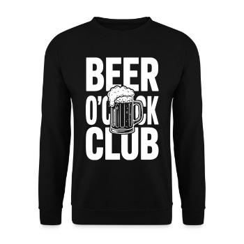 Beer O’Clock Club - Unisex Pullover - Schwarz - Vorne - Alina (178cm) & Michal (187cm)