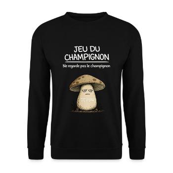 Jeu du Champignon  - Sweat-shirt Unisexe - noir - Devant - Alina (178cm) & Michal (187cm)