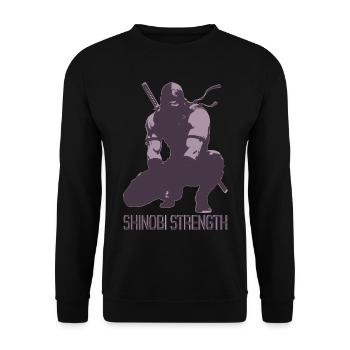Shinobi Strength Anime Gym Shirt – Ninja Workout  - Unisex Sweatshirt - black - Front - Alina (178cm) & Michal (187cm)