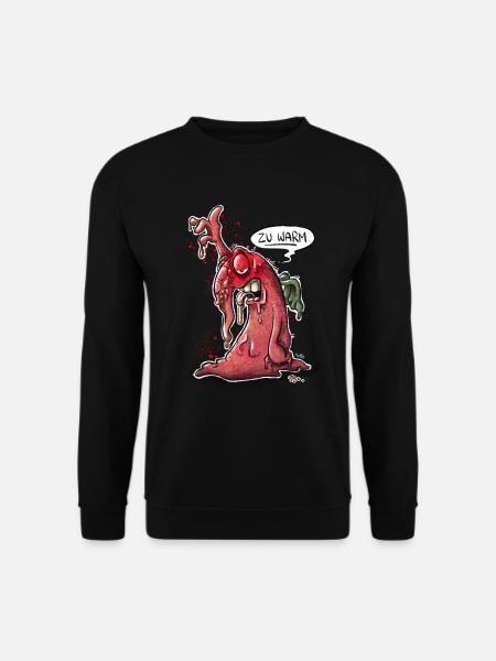 Schmelzendes Monster: "Zu warm!" - Unisex Pullover - Schwarz