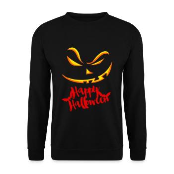 Halloween Graffiti Kürbis - Unisex Pullover - Schwarz - Vorne - Alina (178cm) & Michal (187cm)