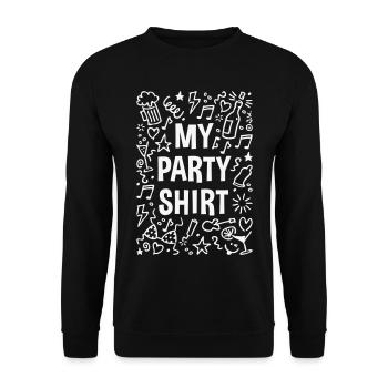 My Party Shirt (Feier / Feiern / Partyspaß / W) - Unisex Pullover - Schwarz - Vorne - Alina (178cm) & Michal (187cm)