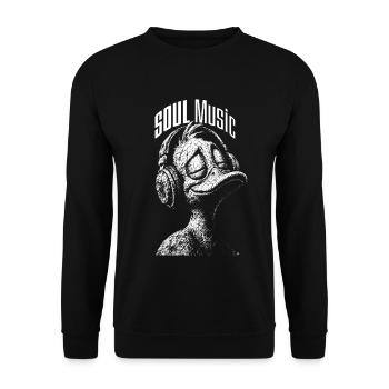 Soul Music Duck - Unisex Pullover - Schwarz - Vorne - Alina (178cm) & Michal (187cm)