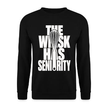 Schneebesen – The Whisk Has Seniority - Unisex Pullover - Schwarz - Vorne - Alina (178cm) & Michal (187cm)