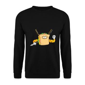 Sandwich Ninja Karate Warrior Japan Geschenk - Unisex Pullover - Schwarz - Vorne - Alina (178cm) & Michal (187cm)