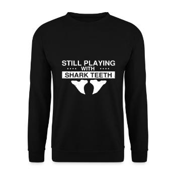 Fossil Archäologie Design Fossilien Fossiljäger - Unisex Pullover - Schwarz - Vorne - Alina (178cm) & Michal (187cm)
