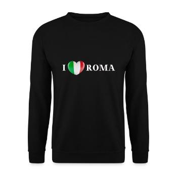 I LOVE ROMA Geschenkidee Italien - Unisex Pullover - Schwarz - Vorne - Alina (178cm) & Michal (187cm)