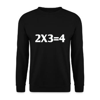 2 times three equal to four gift idea math funny - Unisex Sweatshirt - black - Front - Alina (178cm) & Michal (187cm)