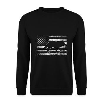 Kojoten Design für Kojotentöter - Unisex Pullover - Schwarz - Vorne - Alina (178cm) & Michal (187cm)