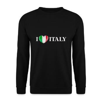 I LOVE ITALY Idée cadeau Italie Italien - Sweat-shirt Unisexe - noir - Devant - Alina (178cm) & Michal (187cm)