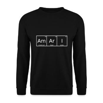 Amari Nom de famille Prénom Chimie Éléments du tableau périodique - Sweat-shirt Unisexe - noir - Devant - Alina (178cm) & Michal (187cm)