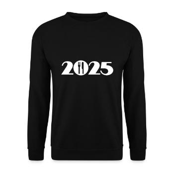Chef 2025, Koch 2025, Restaurant 2025 - Unisex Pullover - Schwarz - Vorne - Alina (178cm) & Michal (187cm)