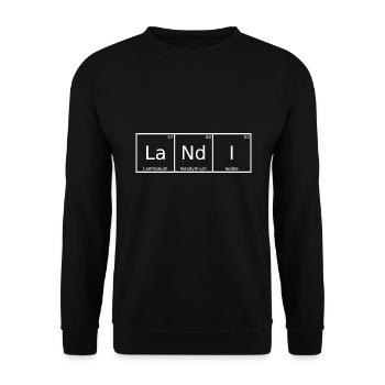 Landi Name Vorname Chemie Periodensystem Elemente - Unisex Pullover - Schwarz - Vorne - Alina (178cm) & Michal (187cm)