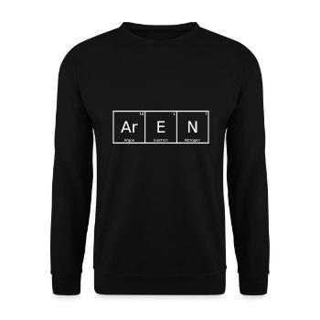 Aren Name First Name Chemistry Periodic Table Elements - Unisex Sweatshirt - black - Front - Alina (178cm) & Michal (187cm)