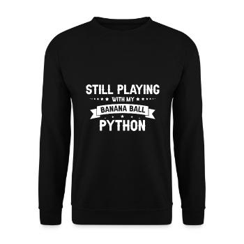 King python design for snake lovers - Unisex Sweatshirt - black - Front - Alina (178cm) & Michal (187cm)