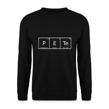 Pete Name Vorname Chemie Periodensystem Elemente - Unisex Pullover - Schwarz - Vorne - Alina (178cm) & Michal (187cm)