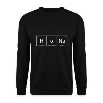Hana Nom Prénom Chimie Tableau périodique Éléments - Sweat-shirt Unisexe - noir - Devant - Alina (178cm) & Michal (187cm)