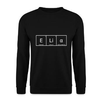 Elijah Surname First Name Chemistry Periodic Table Elements - Unisex Sweatshirt - black - Front - Alina (178cm) & Michal (187cm)