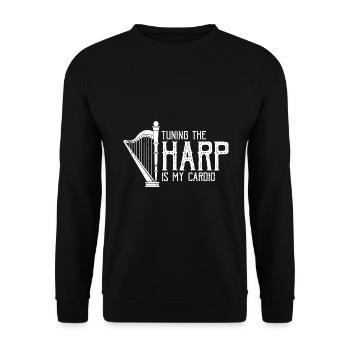 Harp design for harpist and harp player - Unisex Sweatshirt - black - Front - Alina (178cm) & Michal (187cm)
