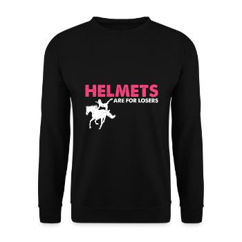 Voltigieren Akrobatik Design und Reitsport Pferd - Unisex Pullover - Schwarz - Vorne - Alina (178cm) & Michal (187cm)