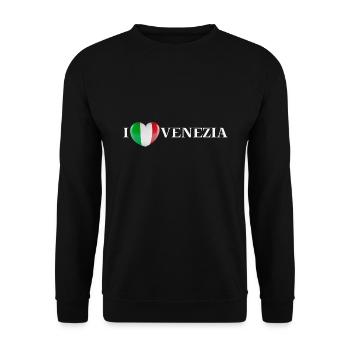 I LOVE VENEZIA Idée cadeau Venise Venise Italie - Sweat-shirt Unisexe - noir - Devant - Alina (178cm) & Michal (187cm)