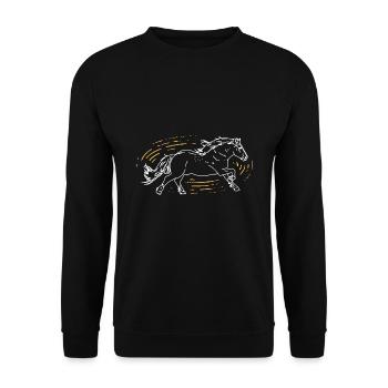 Cheval - Sweat-shirt Unisexe - noir - Devant - Alina (178cm) & Michal (187cm)