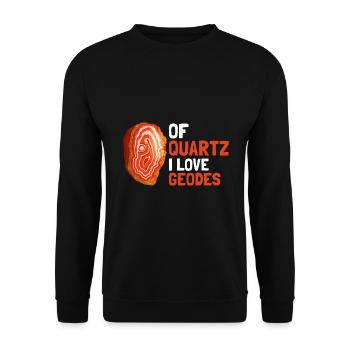 Mineraliensammler und Erze Mineralien Fan - Unisex Pullover - Schwarz - Vorne - Alina (178cm) & Michal (187cm)