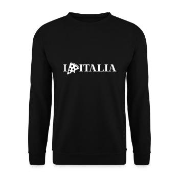 I LOVE ITALIA Pizza Geschenkidee Italien - Unisex Pullover - Schwarz - Vorne - Alina (178cm) & Michal (187cm)