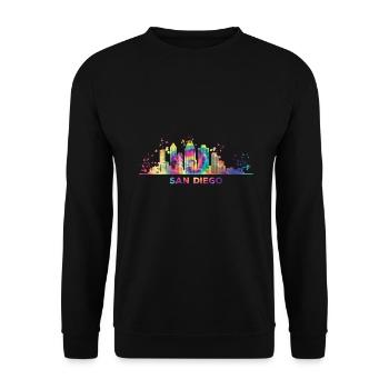 San Diegan Skyline San Diego - Unisex Sweatshirt - black - Front - Alina (178cm) & Michal (187cm)
