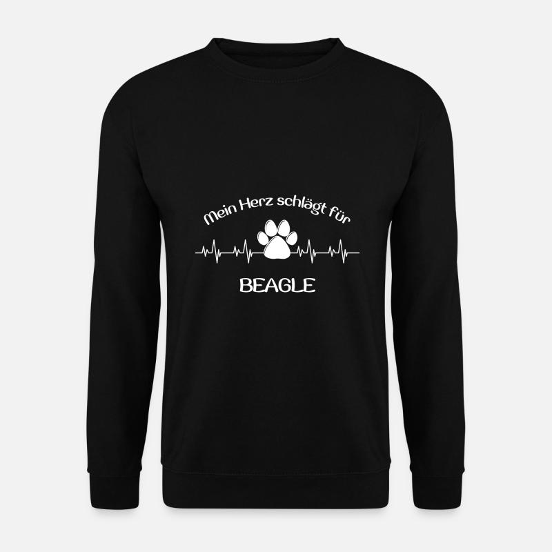 Mein Herz schlägt für beagle Geschenk Idee spruch - Unisex Pullover - Schwarz