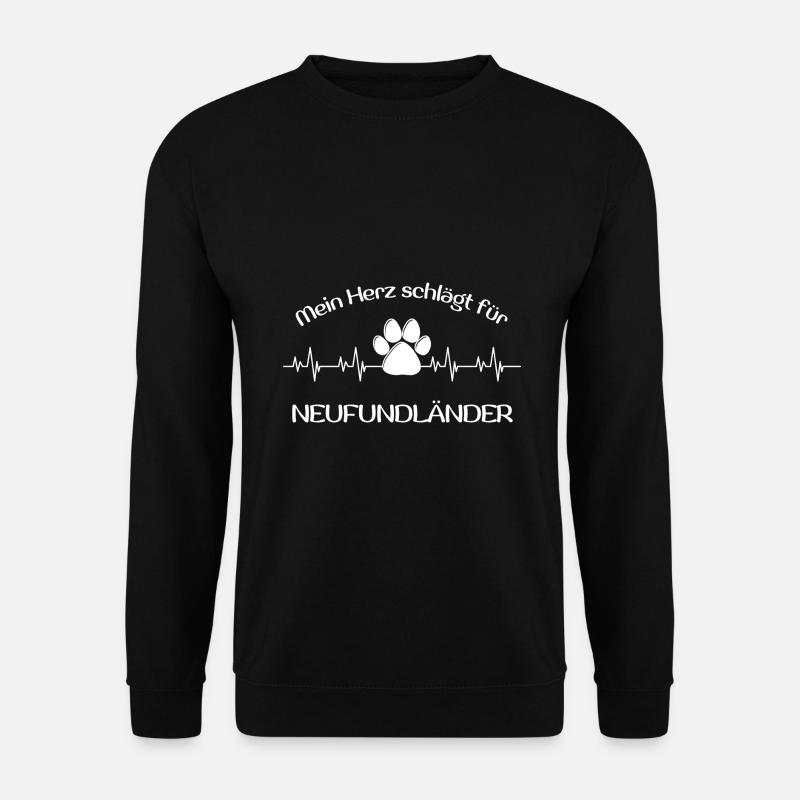 Mein Herz schlägt für neufundländer Geschenk Idee - Unisex Pullover - Schwarz