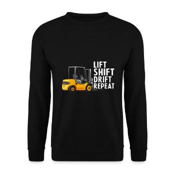 Warehouse drivers and warehouse workers for forklifts - Unisex Sweatshirt - black - Front - Alina (178cm) & Michal (187cm)