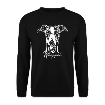 WHIPPET Greyhound Greyhound Dog Wilsigns - Unisex Sweatshirt - black - Front - Alina (178cm) & Michal (187cm)
