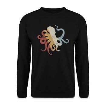Octopus Retro Style Vintage - Unisex Sweatshirt - black - Front - Alina (178cm) & Michal (187cm)