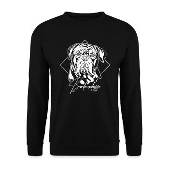 DOGUE de Bordeaux Portrait Chiens Wilsigns - Sweat-shirt Unisexe - noir - Devant - Alina (178cm) & Michal (187cm)