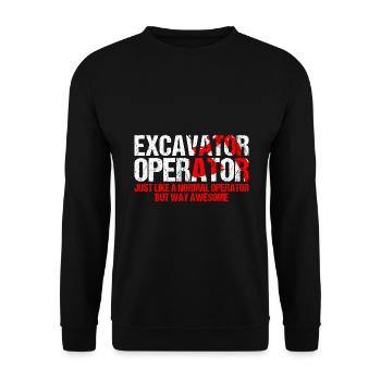 Baggerführer für Bagger und Sandbagger - Unisex Pullover - Schwarz - Vorne - Alina (178cm) & Michal (187cm)